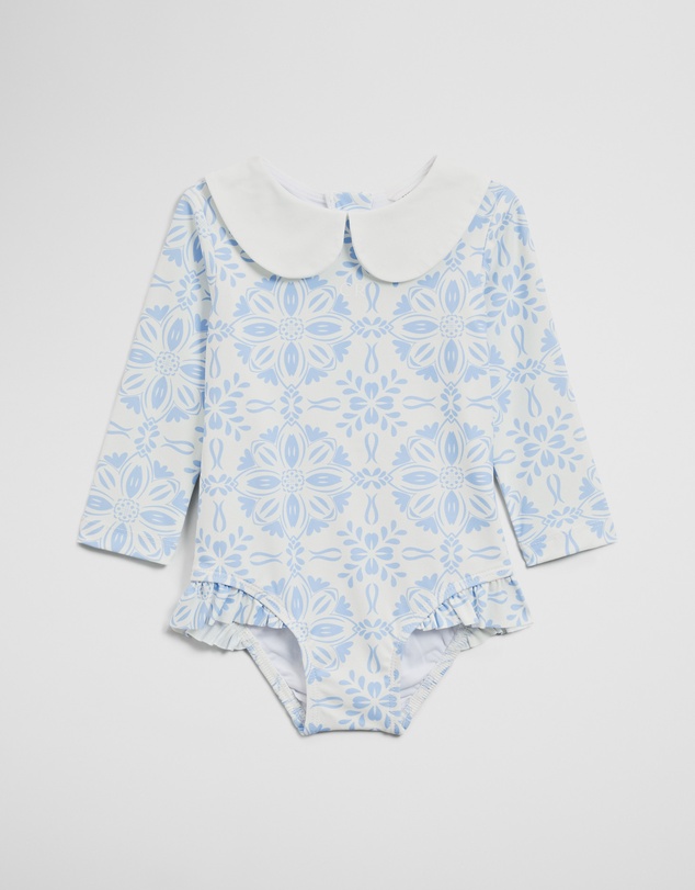 Country Road - Long Sleeve Spot One Piece Swimsuit