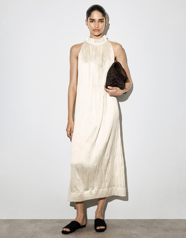 COS - Crinkled-Satin Midi Dress