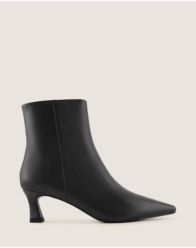 Shelly Shen - Fabba Heel Ankle Boots Black Leather