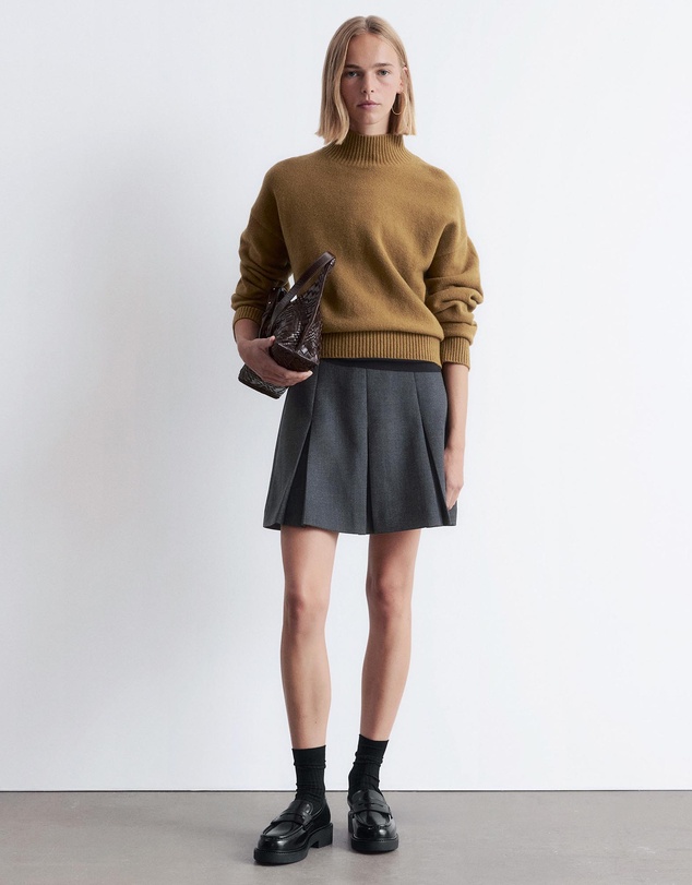 & Other Stories - Pleated Wool Mini Skirt