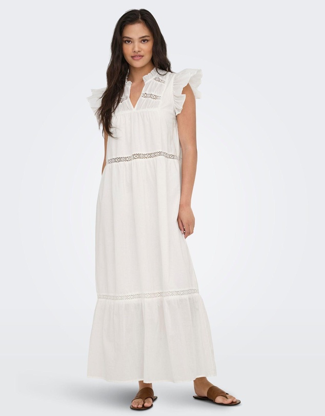 ONLY - Sunny Frilled Cotton Maxi Dress