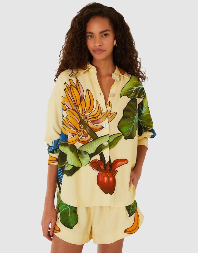 Farm Rio - Banana Grapes Yellow Shorts