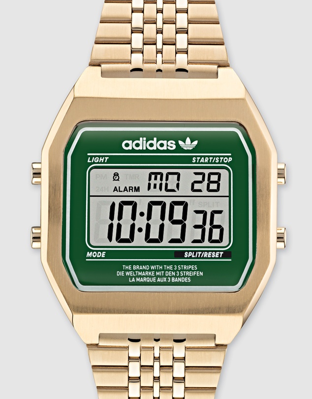 adidas Originals - Digital Two Green & Gold-Tone Watch
