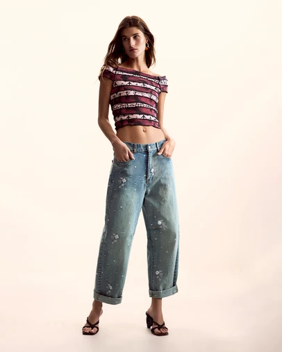 Desigual - Ruched T-shirt designed by Mr. Christian Lacroix