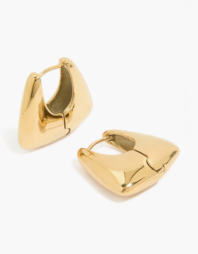 Lovisa - Waterproof Gold Plated Stainless Steel Trapezoid Hinged Hoop Earrings