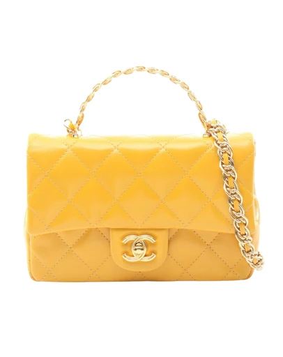 Pre-Loved by Azura Reborn - Pre-Loved CC Quilted Lambskin Top Handle Flap