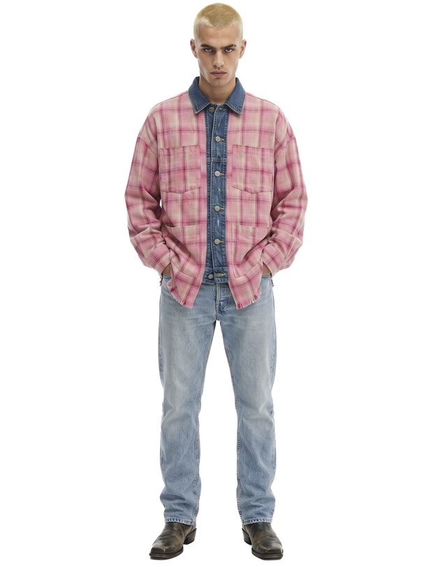 THE TALES - Utility Flannel And Denim Shirt