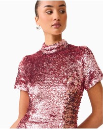 Elliatt - Alissa Cap Sleeve Midi Dress in Pink
