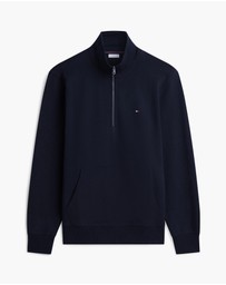 Tommy Hilfiger - Flag Embroidery Terry Quarter-Zip Jumper