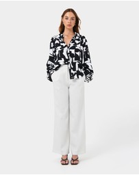Forcast - Anella Monochrome Print Blouse