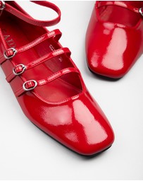 RAID - Galore Ankle strap ballet pumps in red