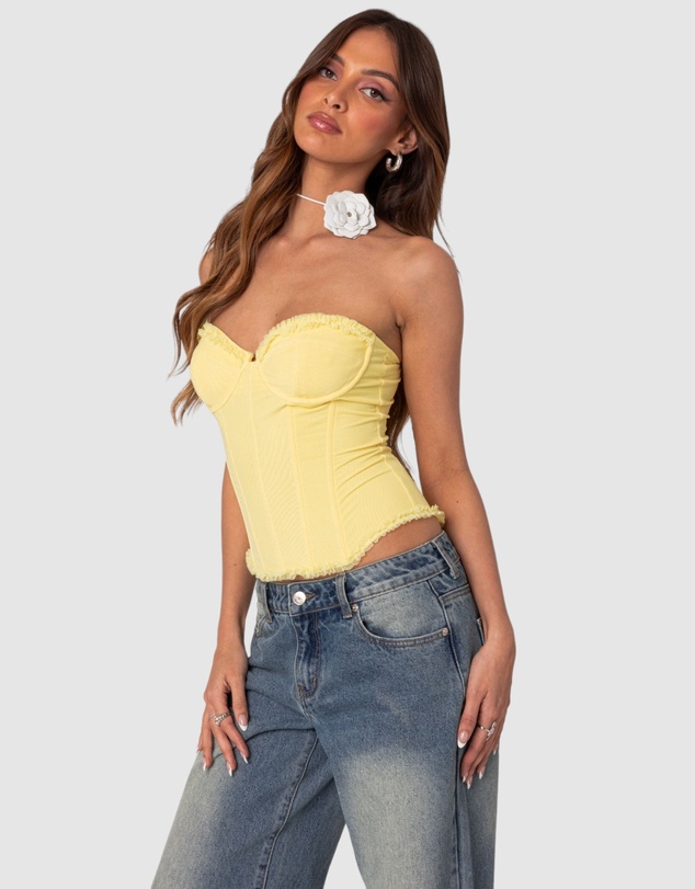 EDIKTED - Deirdre Mesh Lace Up Corset