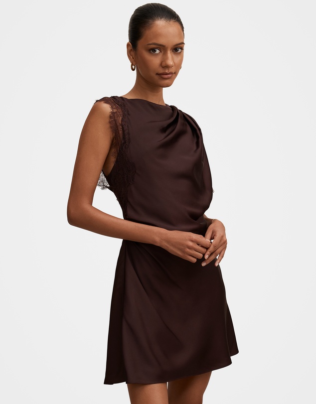 Forever New Petite - Giselle Petite Satin Lace Mini Dress