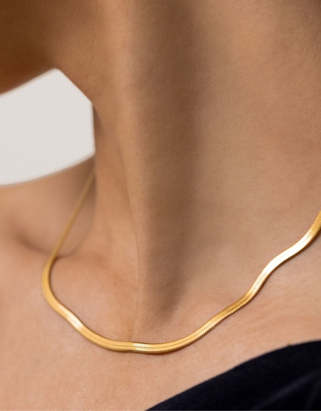 SAINT VALENTINE - Sphinx 3mm Snake Chain Necklace - Gold