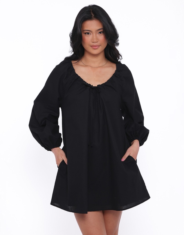 Petal & Pup - Walker Smock Mini Dress - Black