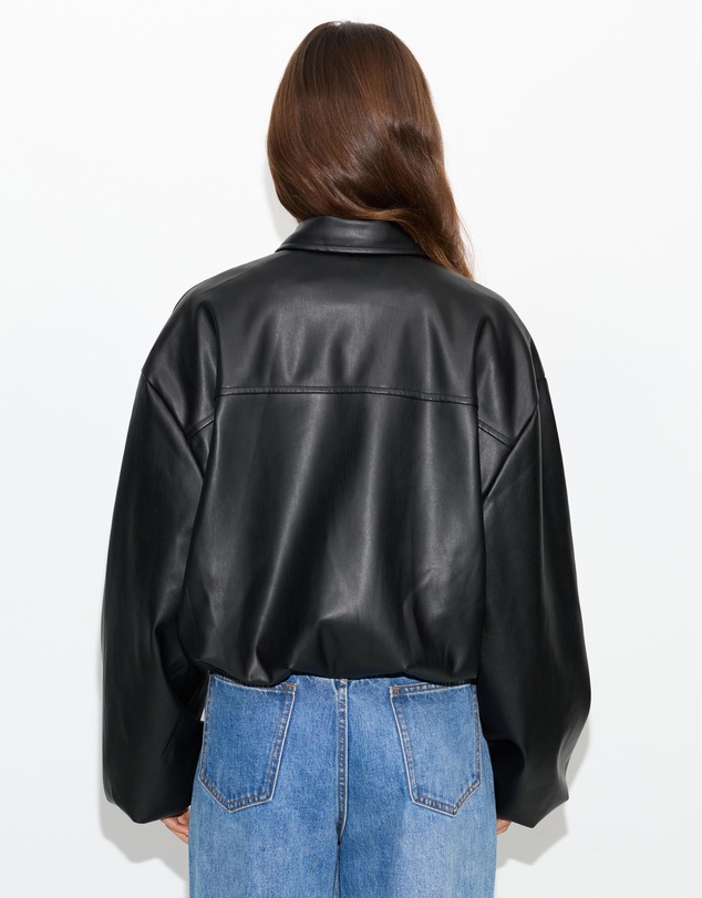 Dazie - Benny PU Relaxed Bomber Jacket