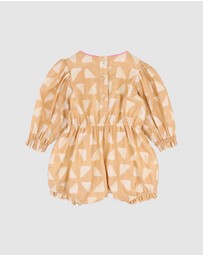 Fox & Finch - Winter Vacay Emb. LS Romper - Babies