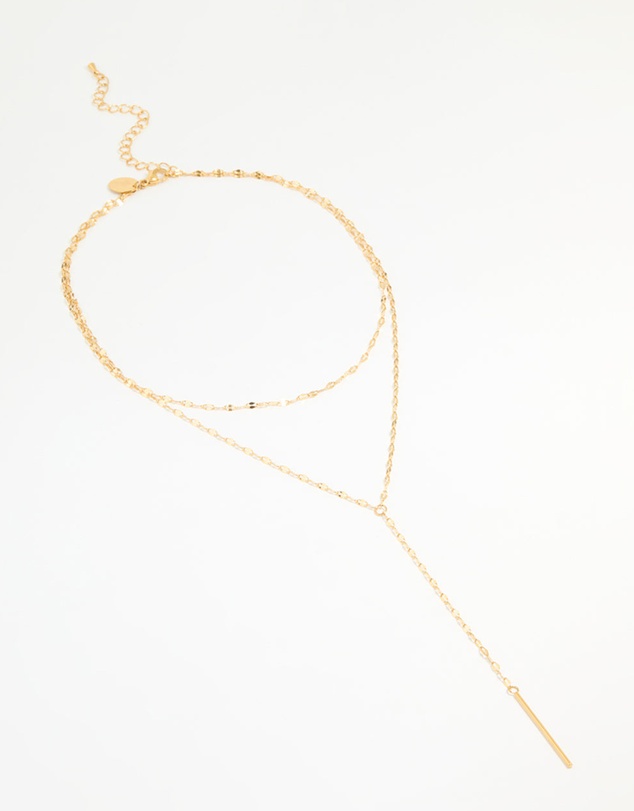 Lovisa - Waterproof Gold Plated Stainless Steel Layered Chain Y-Necklace