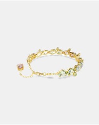 Swarovski - Gema Tennis Bracelet, Mixed Cuts, Multicolored, Gold-Tone Plated