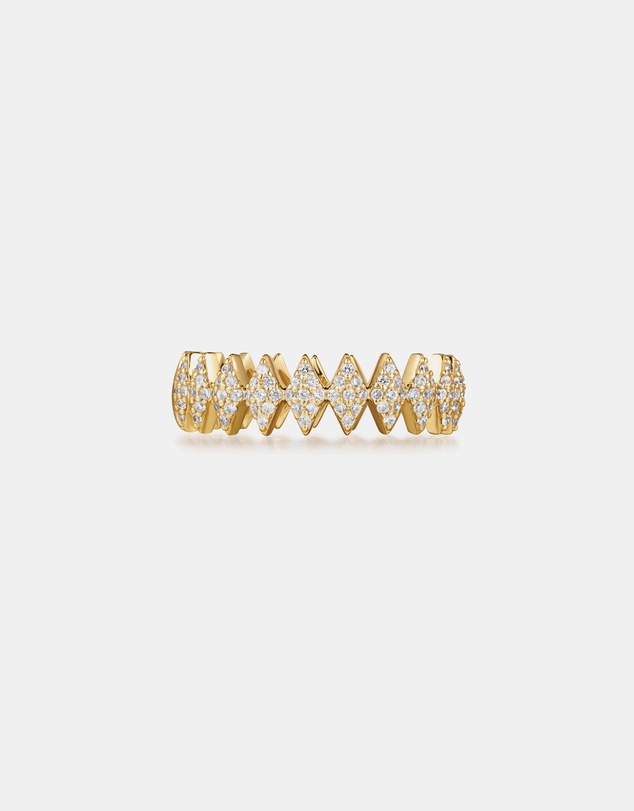 Ania Haie - Ania Haie Gold Half Pave Sparkle Ring