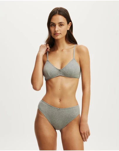 Cotton On Body - Cotton Pointelle Triangle Padded Bralette