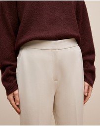 Trenery - Ponte Tailored Slim Pant in Stone
