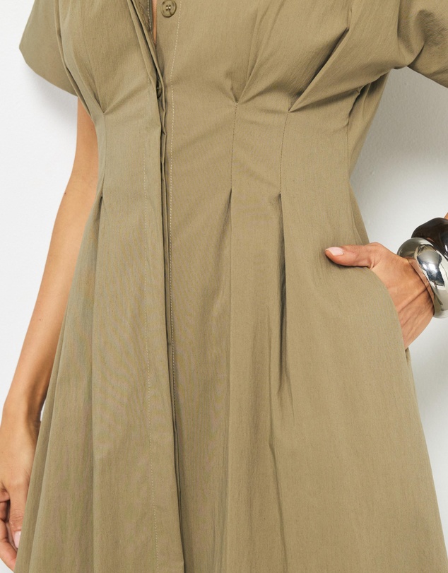 AERE - Tavie Cotton Midi Shirt Dress