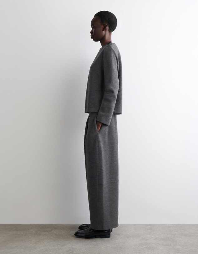 COS - Button-Detail Boiled-Wool Sweatshirt
