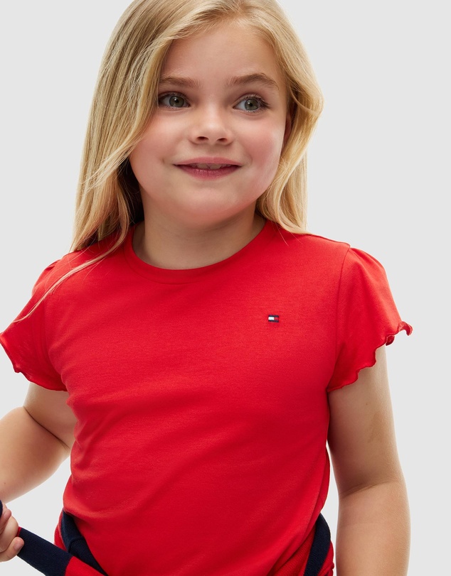 Tommy Hilfiger - Essential Scallop Sleeve Slim Fit T-Shirt - Kids