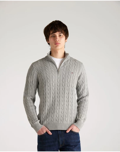 Gant - Cotton Cable Half-Zip Knit