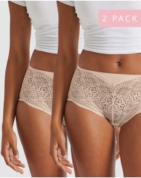 Kayser - 2 Pack Daily Essentials Micro & Geo Lace Full Brief (465 )
