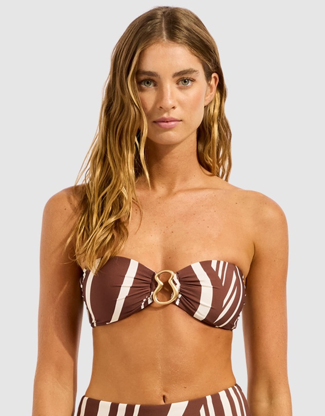 Seafolly - Coastline Ring Front Bandeau Bikini Top