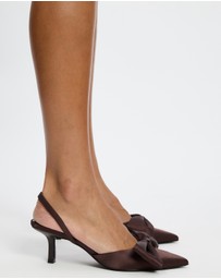 Atmos&Here - Jules Bow Sling Back Kitten Heels