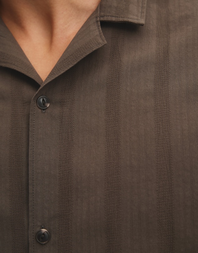 Country Road - Regular Fit Short Sleeve Textured Stripe Shirt