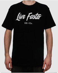 Killer Speed Co. - Killer Speed Co. Men Live Faster Tshirt Relaxed Fit Crew Neck Black