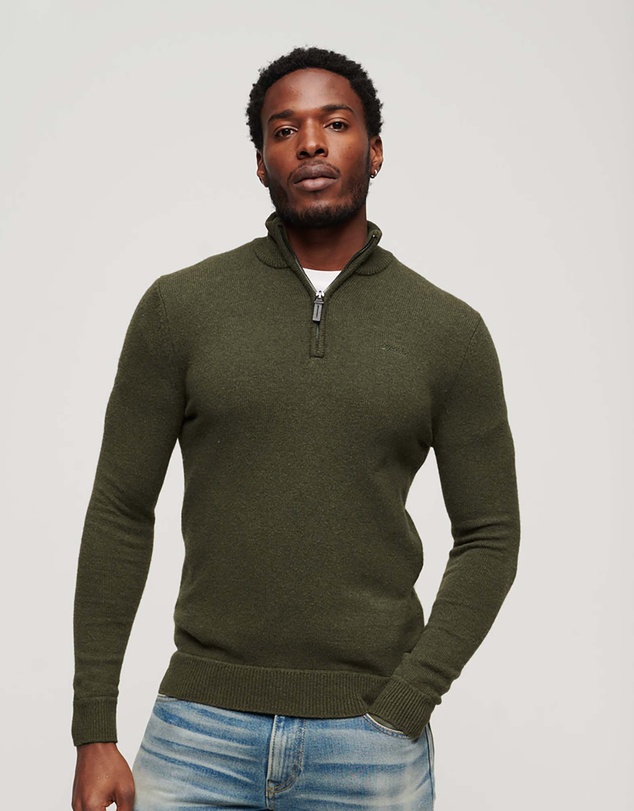 Superdry - Essential Embroidered Knit Henley Jumper