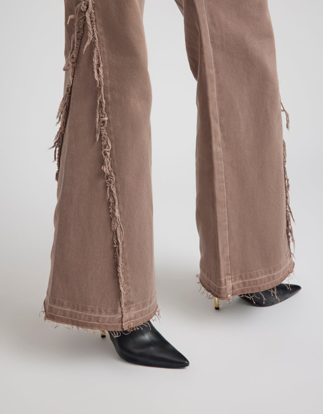 ONE TEASPOON - Johnnies Low Waist Wide Leg Flared Denim Jeans - Espresso Brown