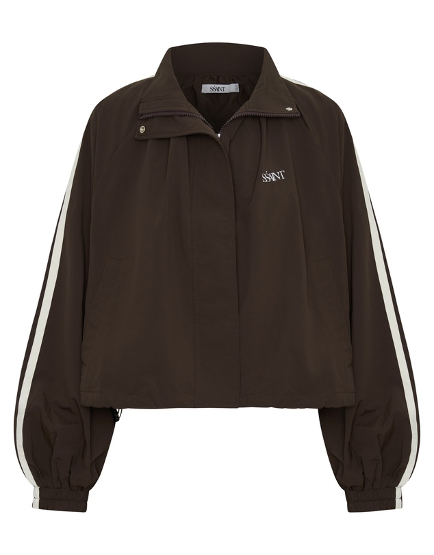 SSAINT - Fight Night Zip Windbreaker - Brown & Cream