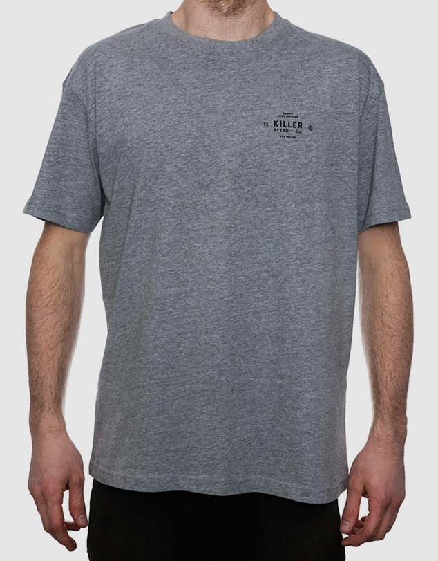 Killer Speed Co. - Killer Speed Co. Men Lockup Tshirt Relaxed Fit Crew Neck Heather/Grey