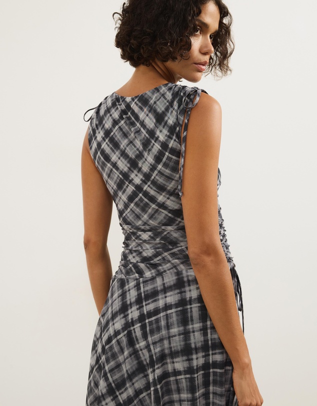 Atmos&Here - Kara Asymmetric Mesh Maxi Dress