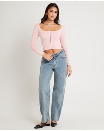 Alice In The Eve - Quinn Hook & Eye Long Sleeve Knit Top