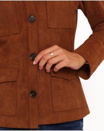 Petal & Pup - Mahlee Faux Suede Shacket - Copper Tan