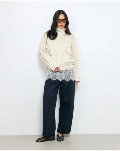 AERE - Organic Cotton Barrel Leg Trousers