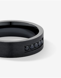 Michael Hill - 6mm Black Diamond Wedding Band in Black Titanium