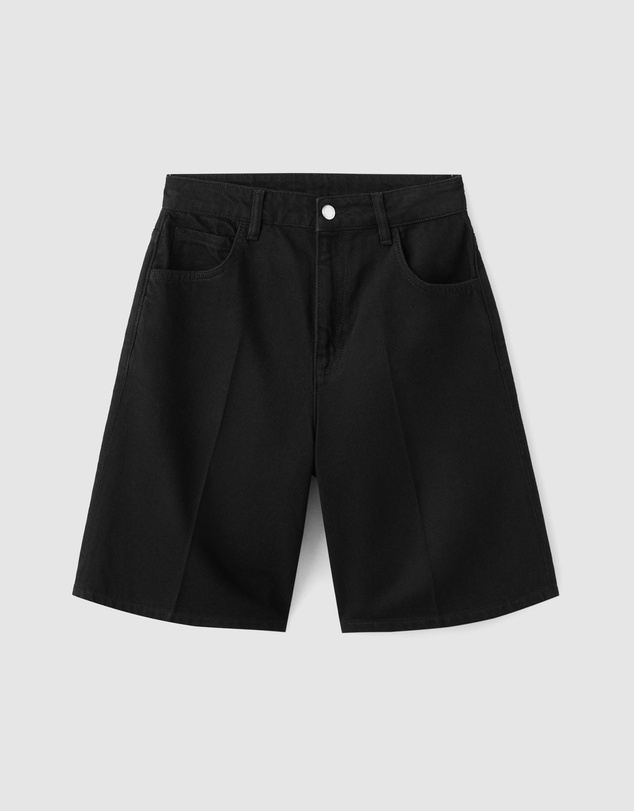 M.N.G - High-Waist Straight-Fit Denim Shorts
