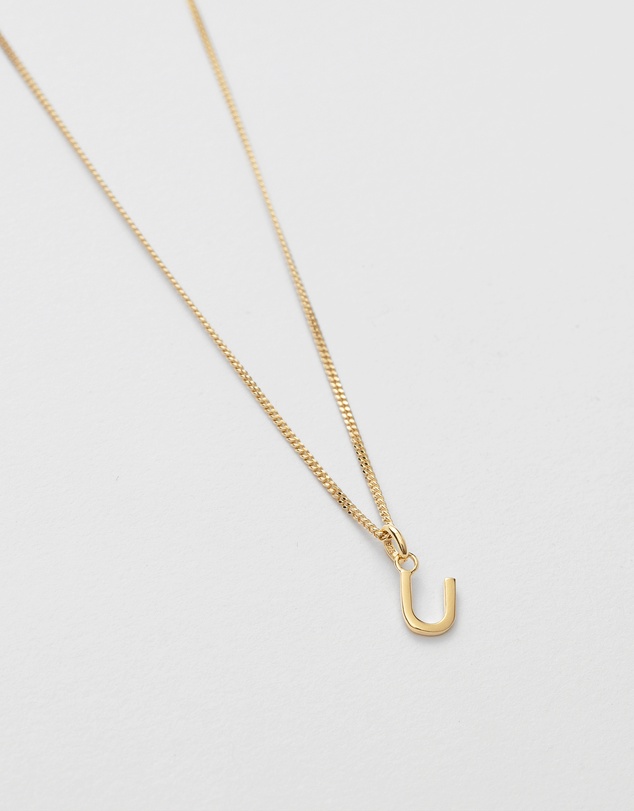 Kirstin Ash - U Outline Initial Necklace
