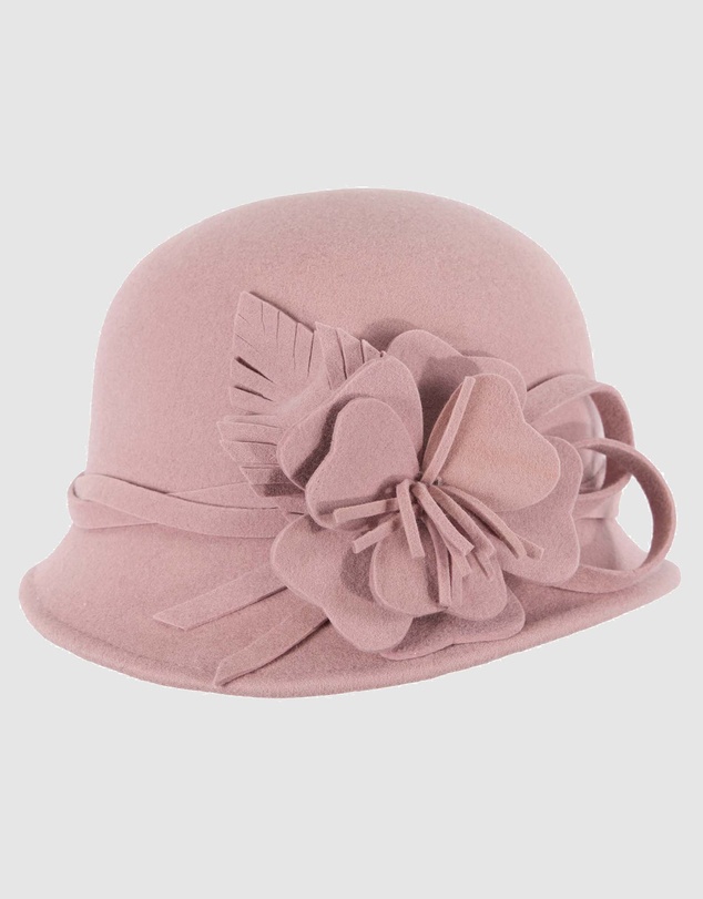Max Alexander - Winter Felt Dusty Pink Cloche Hat