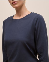 Trenery - Cotton Long Sleeve Crew T-shirt in Night Sky
