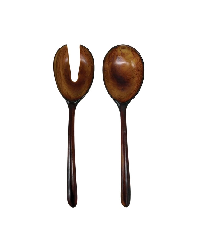 Urban Attitude - Urban Attitude LILA Large Paired Servers Length 30cm, Width 7.5cm (Spoon) - Dark Cocoa