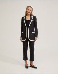Oxford - Willow Linen Jacket With Contrast Trim